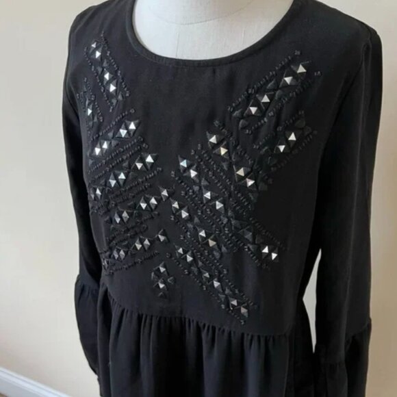 Twelfth street by Cynthia Vincent - black, embroidered minidress - New, sz S - Picture 5 of 10